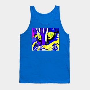 Cute Purple Tabby Cat Copyrght TeAnne Tank Top